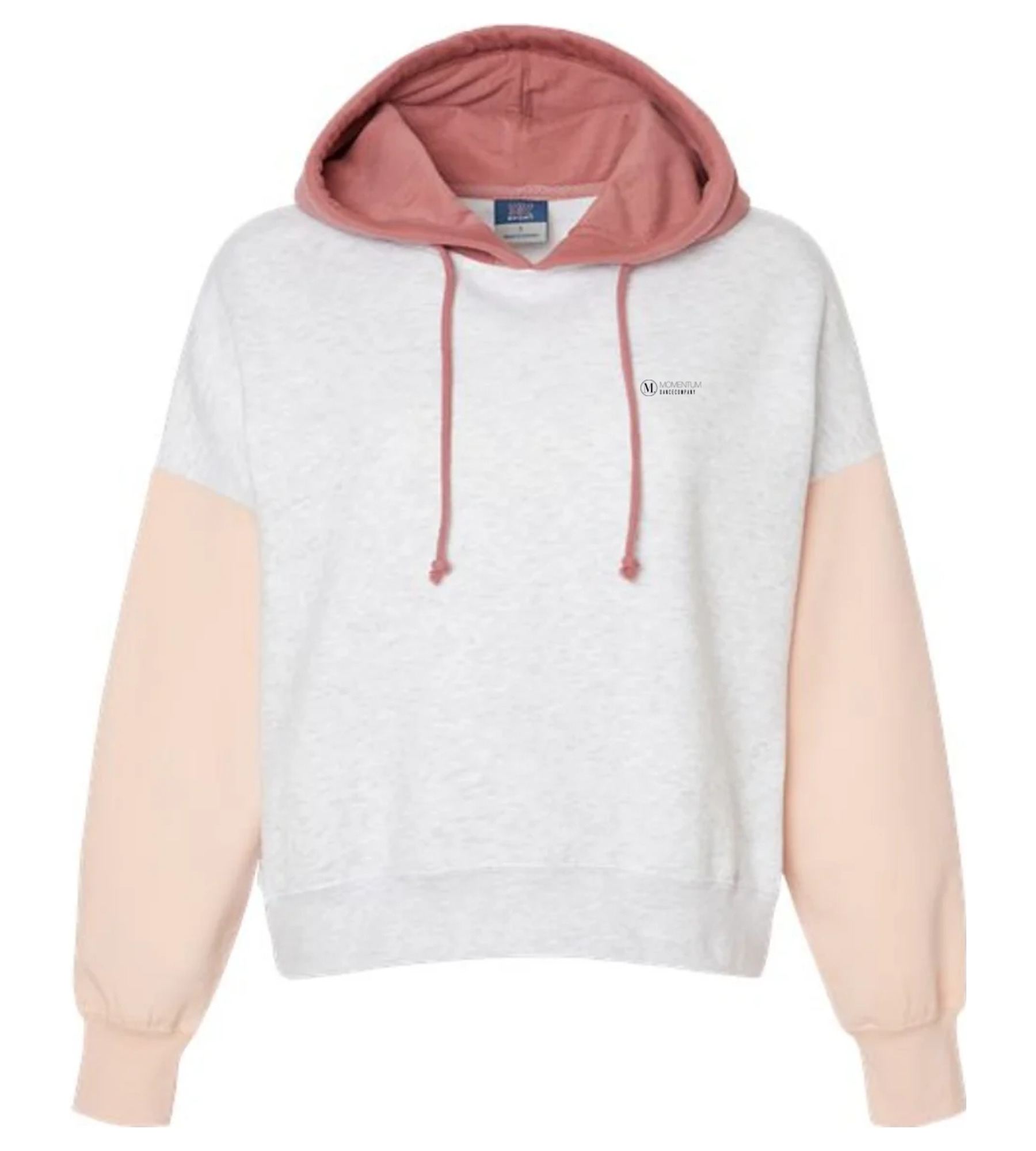 MV Sport Women's Sueded Fleece Colorblocked Crop Hooded Sweatshirt